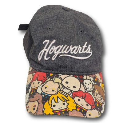 Harry Potter Hogwarts Chibi Character Brim Strapback Dad Hat OSFM