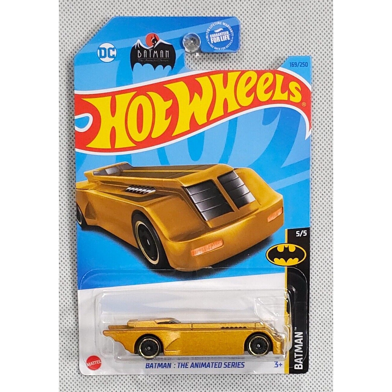 Hot Wheels 2023 HW Batman Series 5/5 Gold Batman: The Animated Series Diecast Car