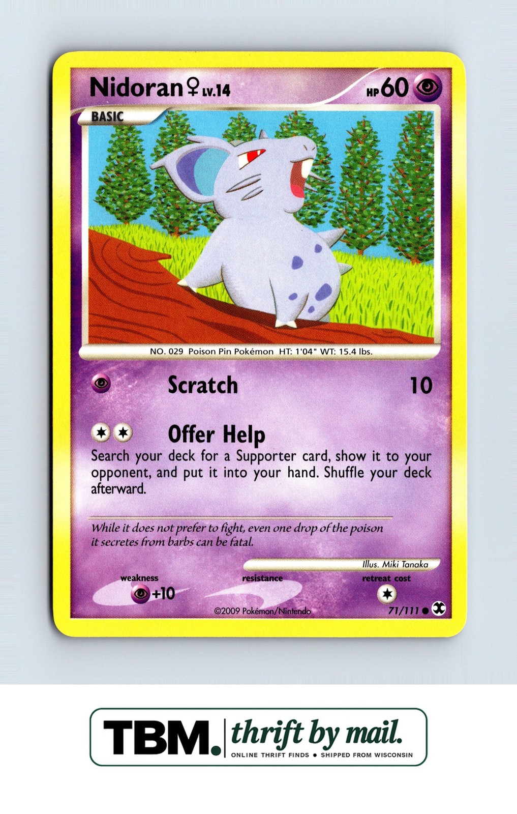 2009 Pokemon Rising Rivals #71/111 Nidoran F Common English TCG Card