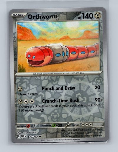 Pokemon TCG SV04: Paradox Rift #138/182 Orthworm Holo