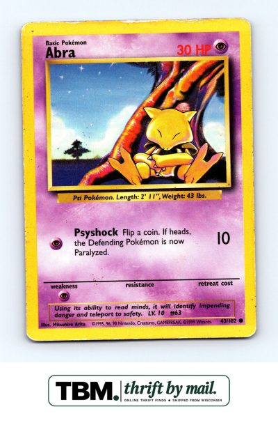 1999 Pokemon Base Set #043/102 Abra