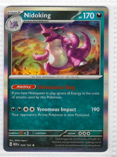 Nidoking Holo 034/165 Pokémon 151 Set Card