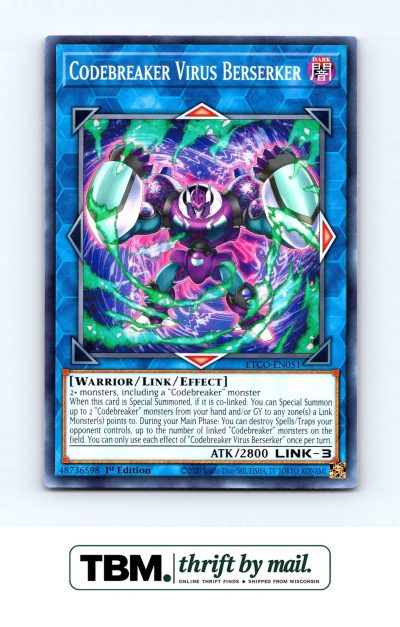 2020 Yugioh #ETCO-EN051 Codebreaker Virus Berserker