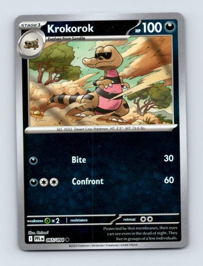 Krokorok 065/094 Phantasmal Flames Pokemon Card Stage 1 Excellent Foil
