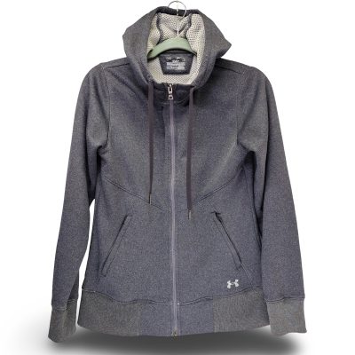 Under Armour ColdGear Hoodie Women Size M Gray Full Zip Excellent