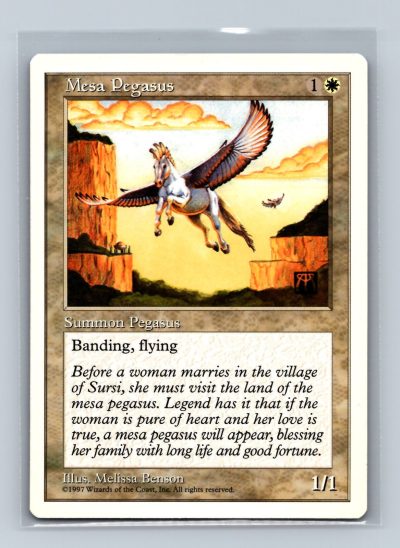 Magic The Gathering Mesa Pegasus Fifth Edition White Card MTG Excellent