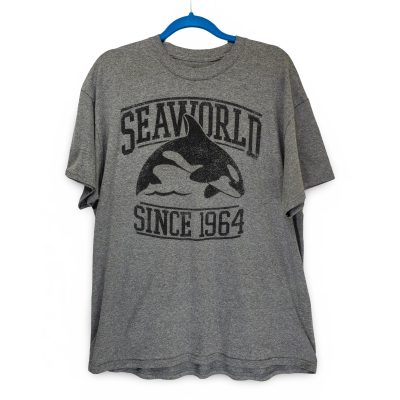 SeaWorld Graphic T-Shirt Mens XL Gray Short Sleeve Excellent