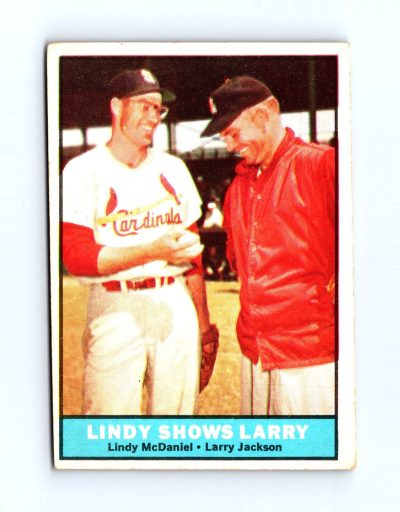1961 Topps #75 Lindy Shows Larry (Larry Jackson / Lindy McDaniel)
