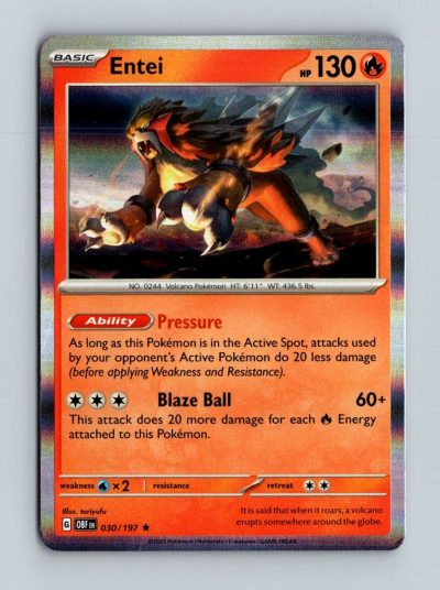 SV03: Obsidian Flames #030/197 Entei Holo