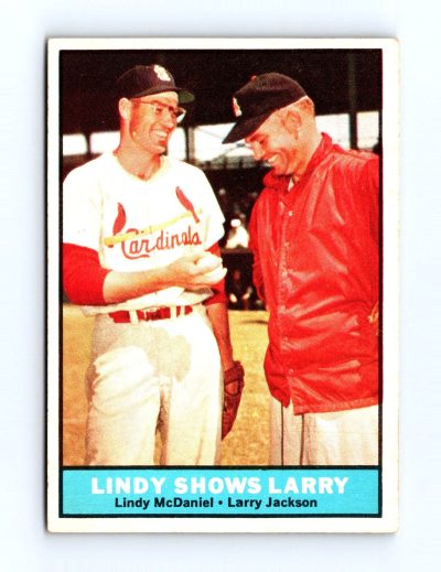 1961 Topps #75 Lindy Shows Larry (Larry Jackson / Lindy McDaniel)