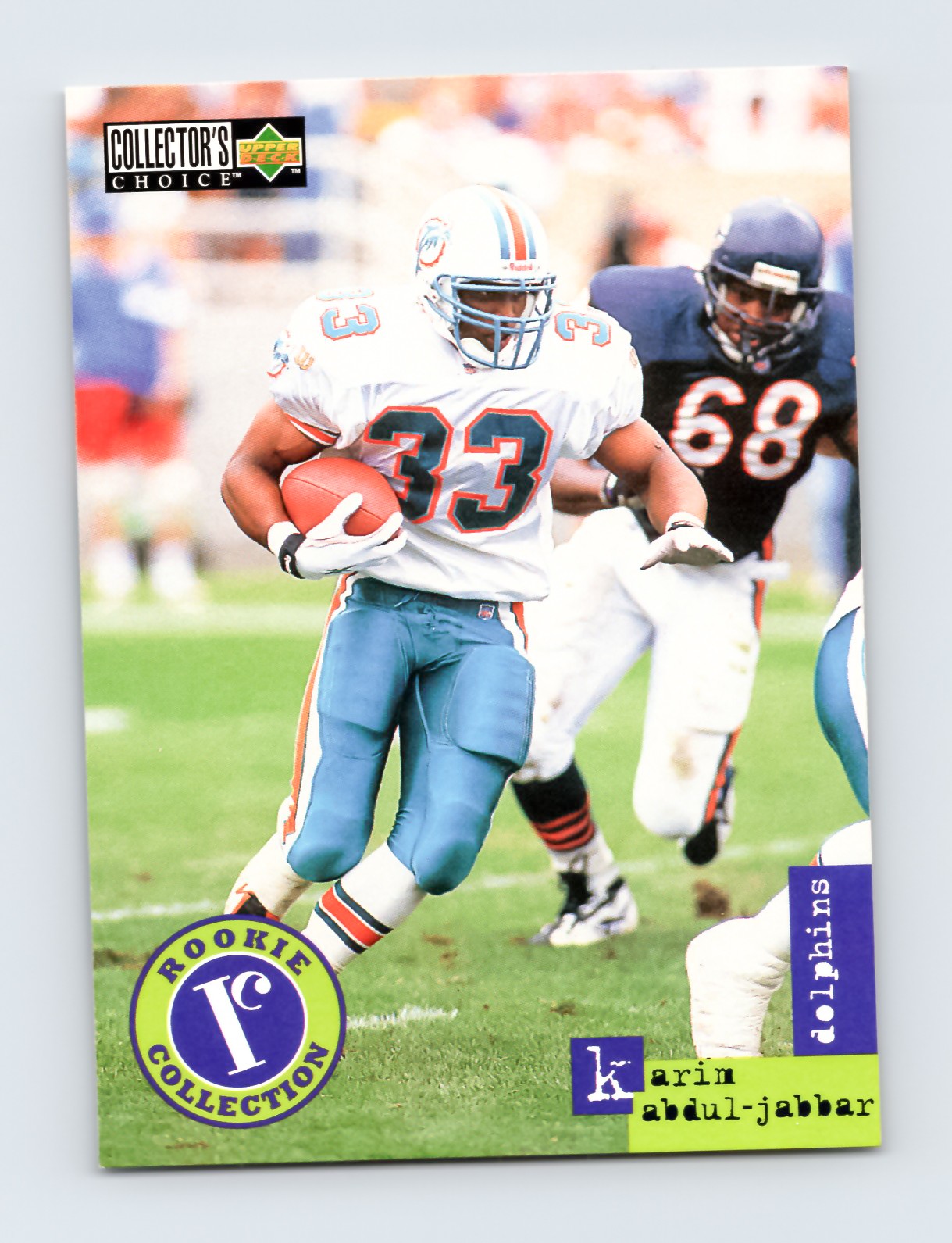 Karim Abdul-Jabbar 1996 Collector's Choice #U48 Football Card Dolphins Rookie