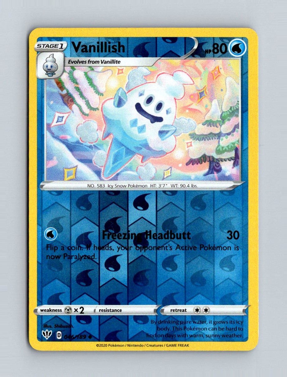Pokemon TCG SWSH03: Darkness Ablaze #046/189 Vanillish Holo