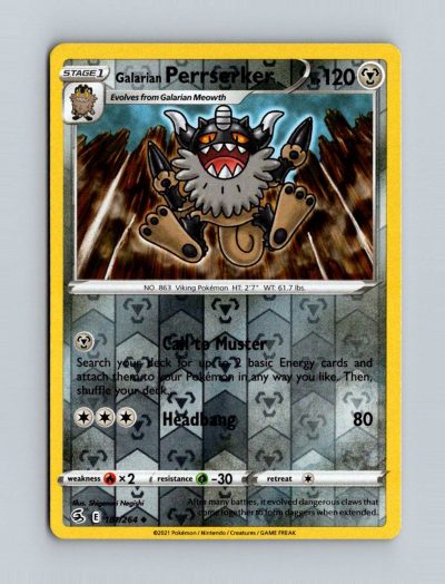 SWSH08: Fusion Strike #181/264 Galarian Perrserker Holo