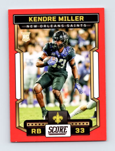 2023 Score Football #321 Kendre Miller Red Rookie Card Saints RC EXCELLENT