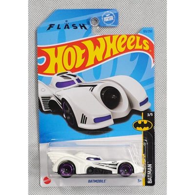 Hot Wheels 2023 Flash Batmobile White Die-Cast Car, 3/5, Sealed Blister Pack