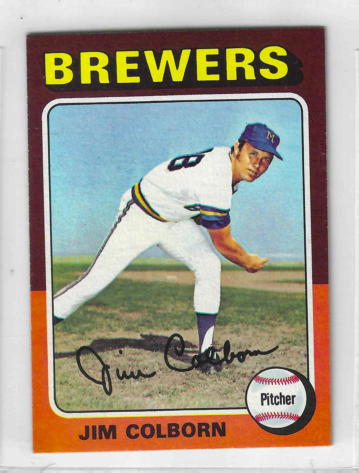 1975 Topps Mini Jim Colborn #305 Milwaukee Brewers