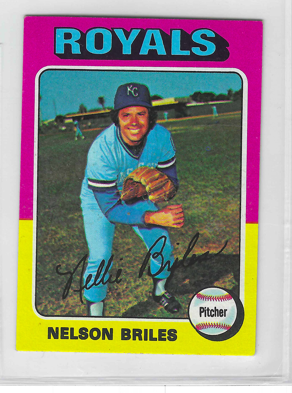 1975 Topps Mini Baseball Nelson Briles #495 Kansas City Royals