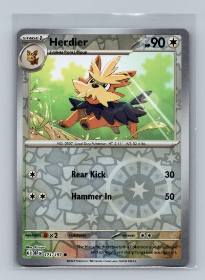 SV03: Obsidian Flames #171/197 Herdier Holo