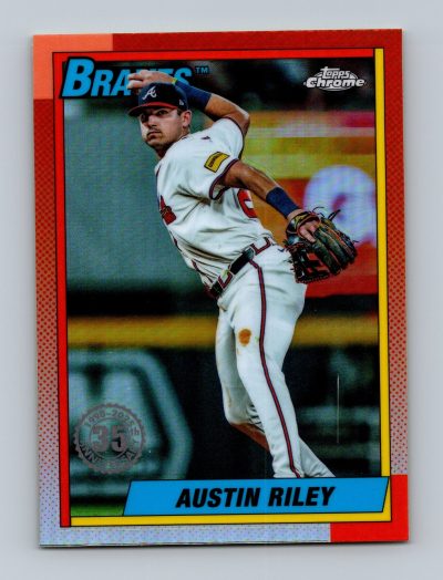 2025 Topps Chrome #90CB-1 Austin Riley 1990 Topps Baseball 35th Anniversary