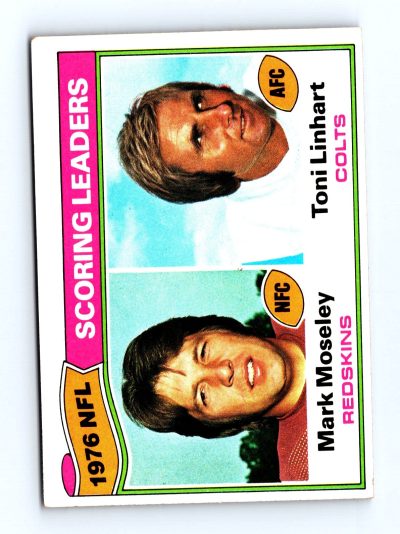 1977 Topps #4 1976 NFL Scoring Leaders (Mark Moseley / Linhart) NFL - Set Break