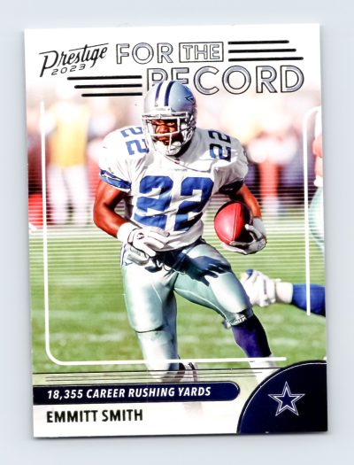 Emmitt Smith 2023 Panini Prestige For the Record Cowboys Card EXCELLENT