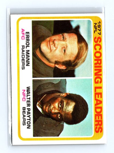 1978 Topps #334 1977 Scoring Leaders (Errol Mann / Walter Payton) LL