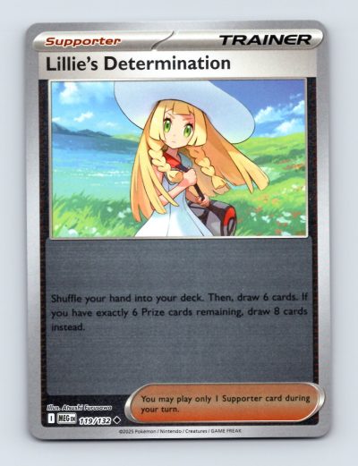 Pokemon Lillie's Determination 119/132 MEW Foil Trainer Card Excellent