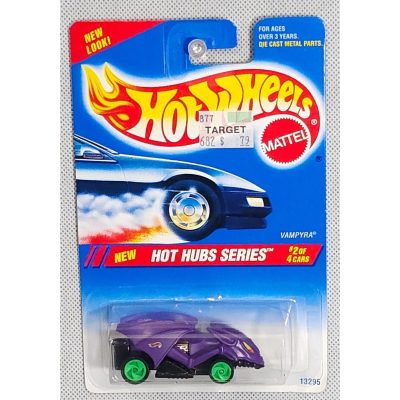 Hot Wheels Vampyra #308 1995 Hot Hubs Series Purple Sealed Blister Card