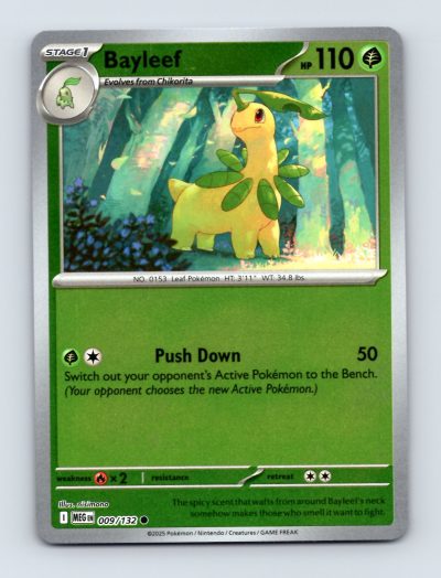 Bayleef Pokemon Card Mega Evolution #009/132 Stage 1 Grass Type Excellent