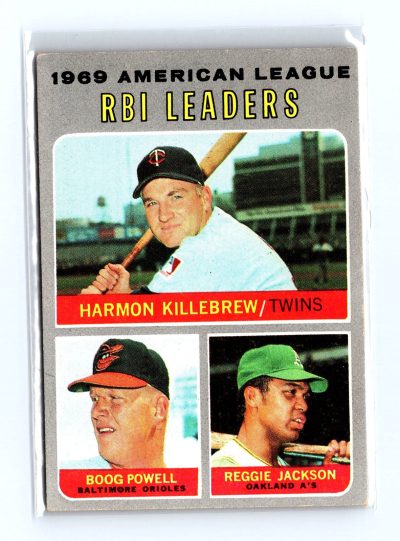 1970 Topps #64 1969 American League RBI Leaders Killebrew Powell Reggie Jackson
