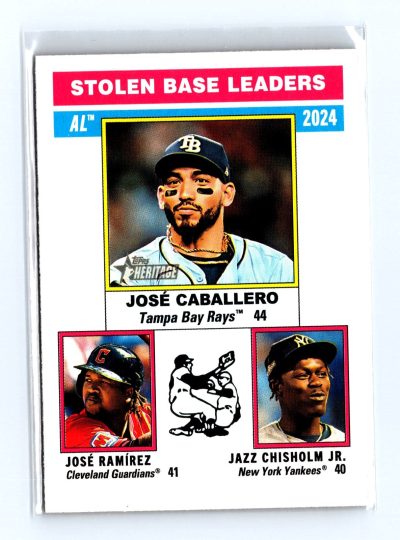 2025 Topps Heritage #198 Jazz Chisholm Jr. / Caballero / Ramírez Chrome