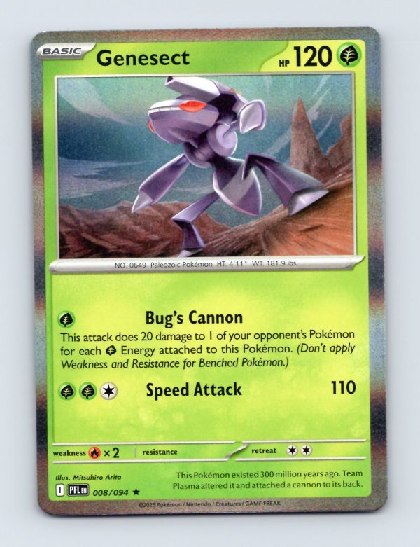 Genesect 008/094 Phantasmal Flames Pokemon Card Holo Foil Excellent