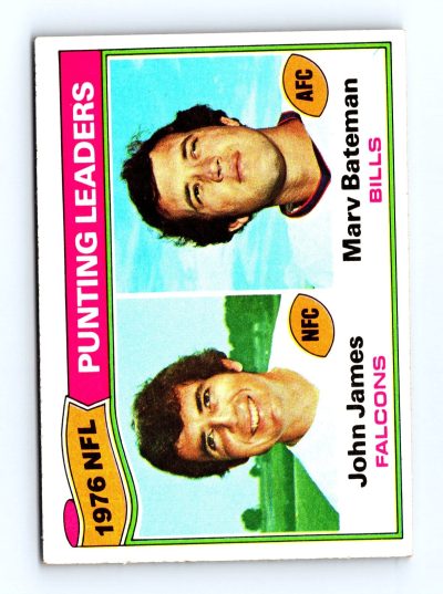 1977 Topps #6 1976 Punting Leaders (John James / Marv Bateman) NFL - Set Break