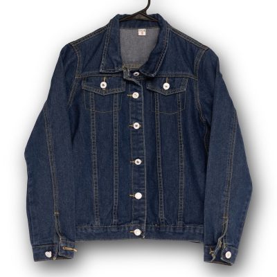 Vintage Unbranded Denim Jacket Women's S Dark Blue Trucker Button Front EXCELLEN
