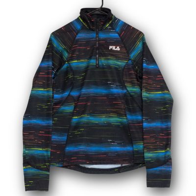 Fila Sport Pullover Mens Small 1/4 Zip Digital Streak Multicolor Excellent