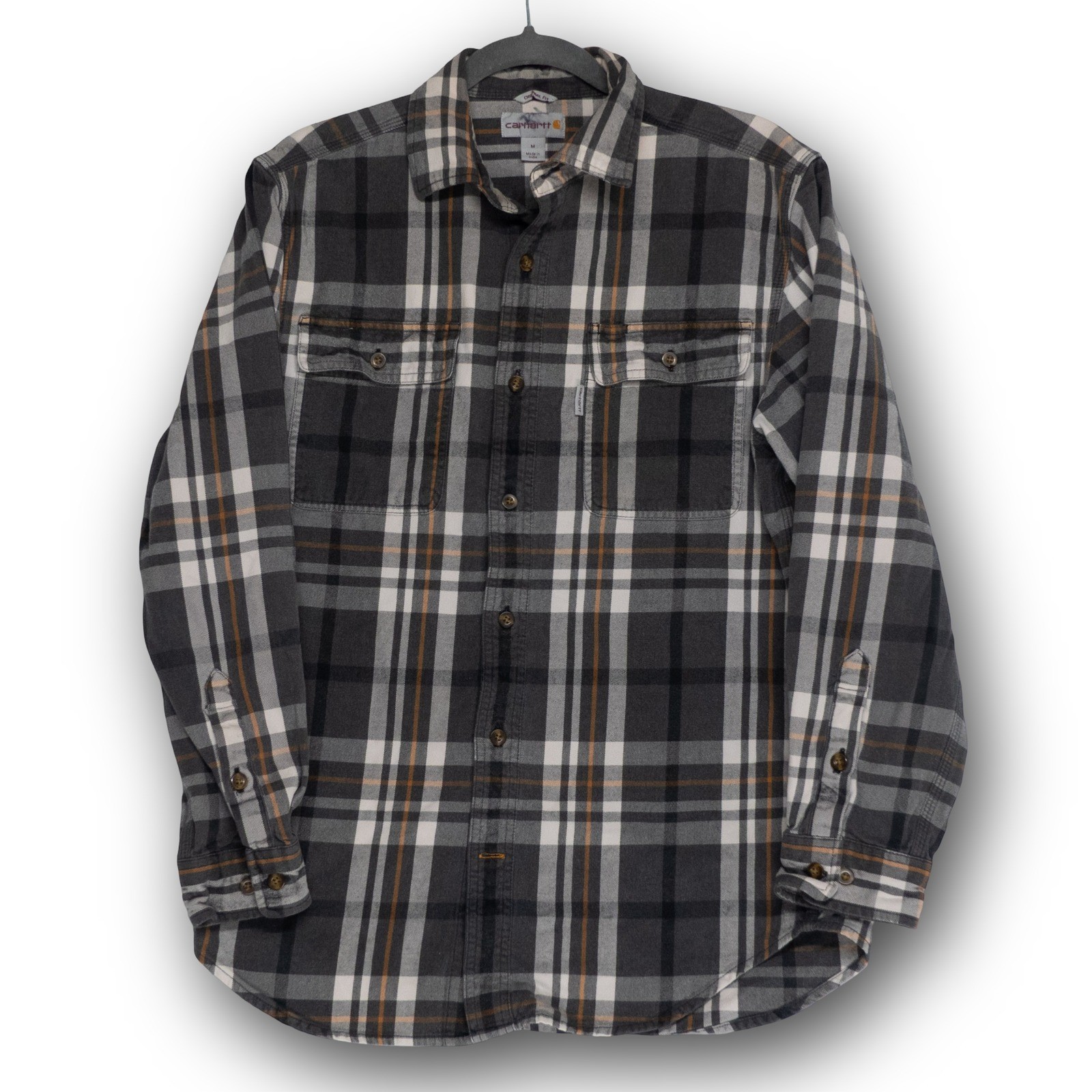 Vintage Carhartt Plaid Flannel Shirt Mens M Original Fit Long Sleeve Excellent