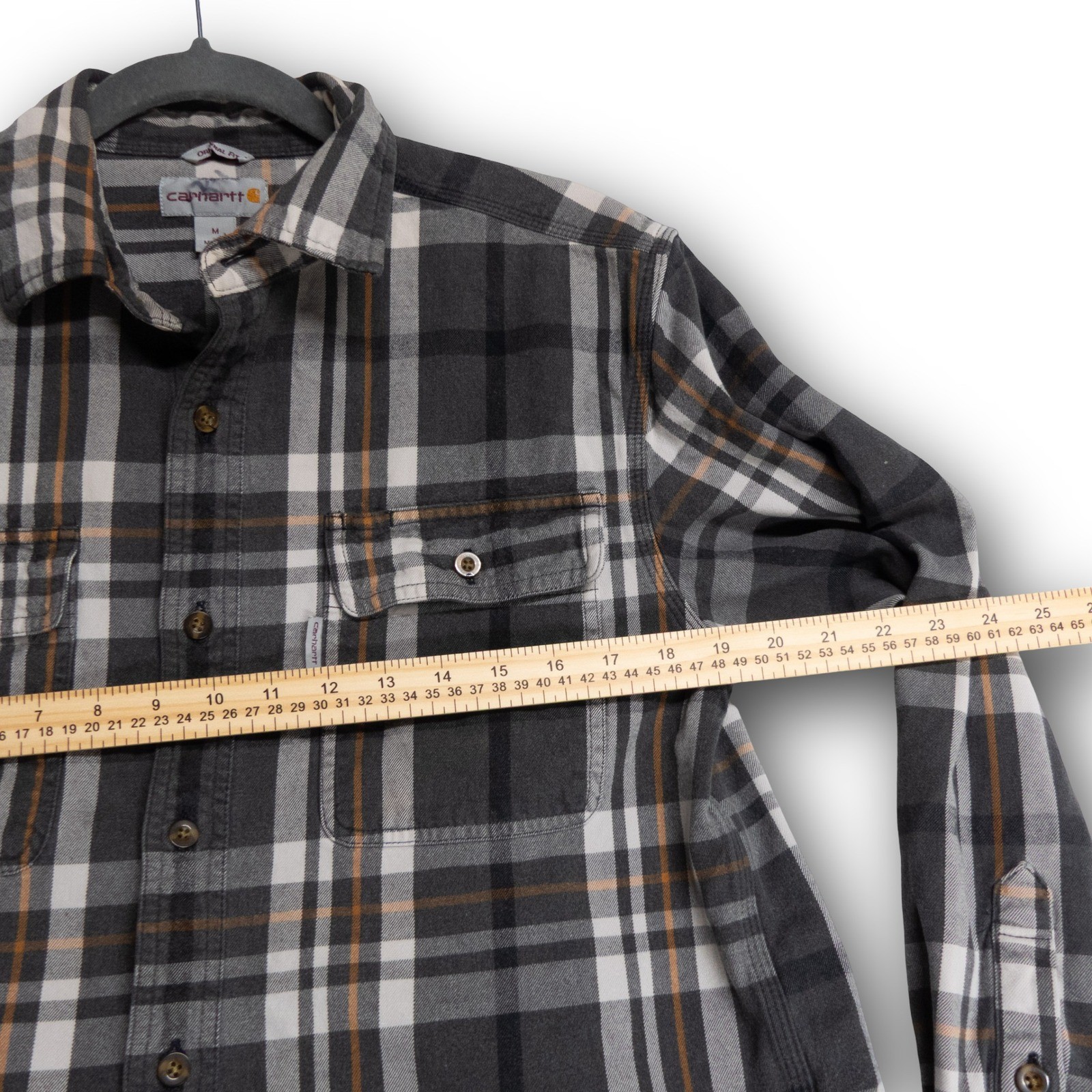 Vintage Carhartt Plaid Flannel Shirt Mens M Original Fit Long Sleeve Excellent - Image 5