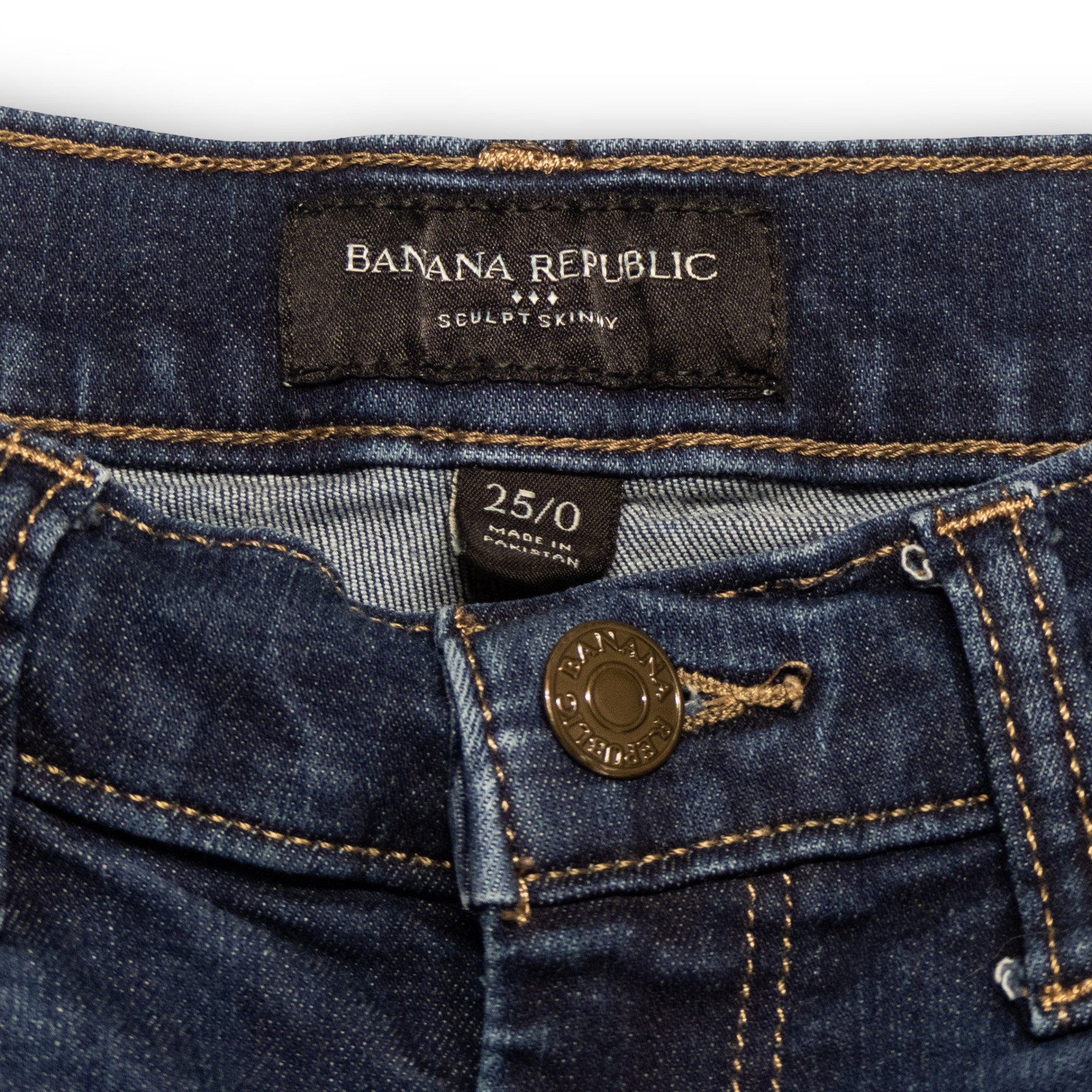 Vintage Banana Republic Sculpt Skinny Jeans Women's 25/0 Dark Wash Excellent Den - Image 3