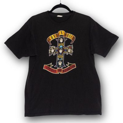 Vintage Guns N Roses T Shirt Mens XL Black Appetite For Destruction Graphic Good