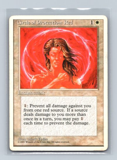 MTG Circle of Protection Red 4th Edition Magic Card Excellent Condition