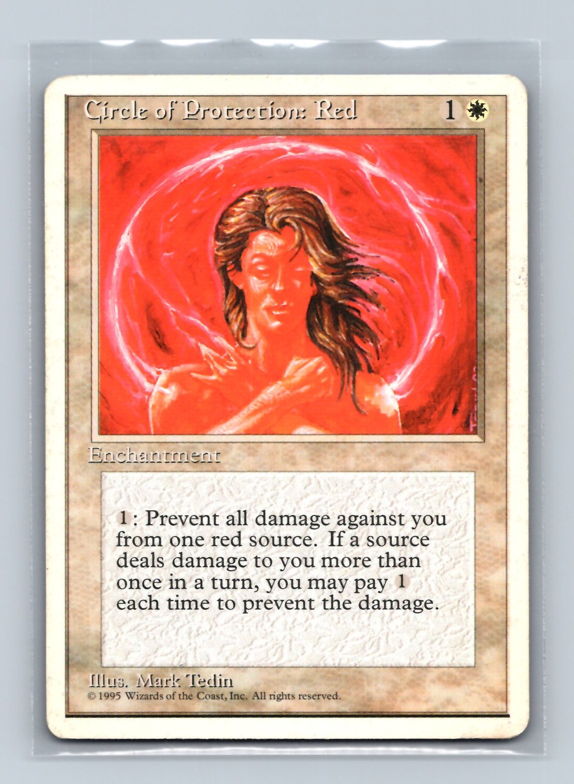 MTG Circle of Protection Red 4th Edition Magic Card Excellent Condition