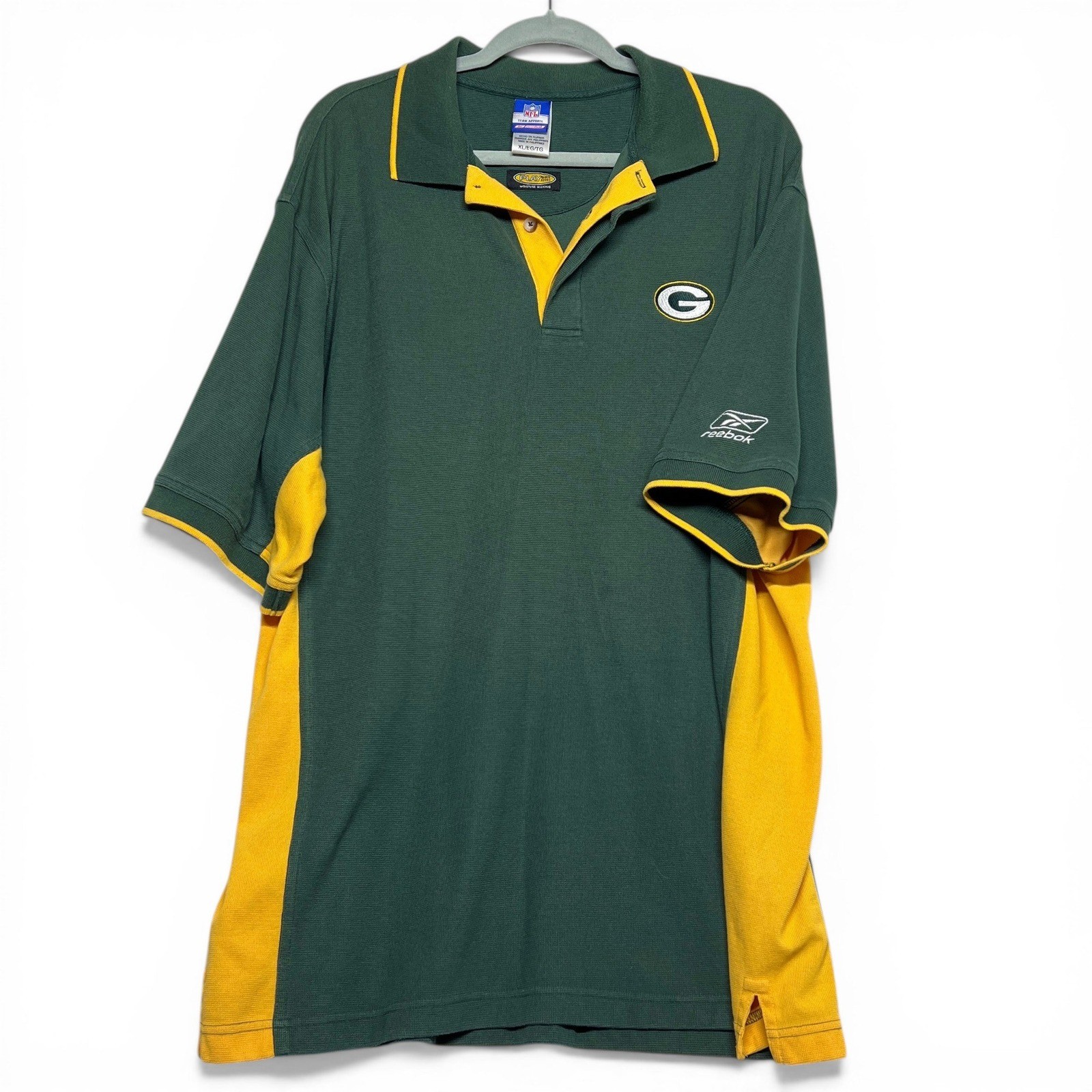 Reebok Green Bay Packers Men’s XL PlayDry NFL Team Apparel Polo Shirt