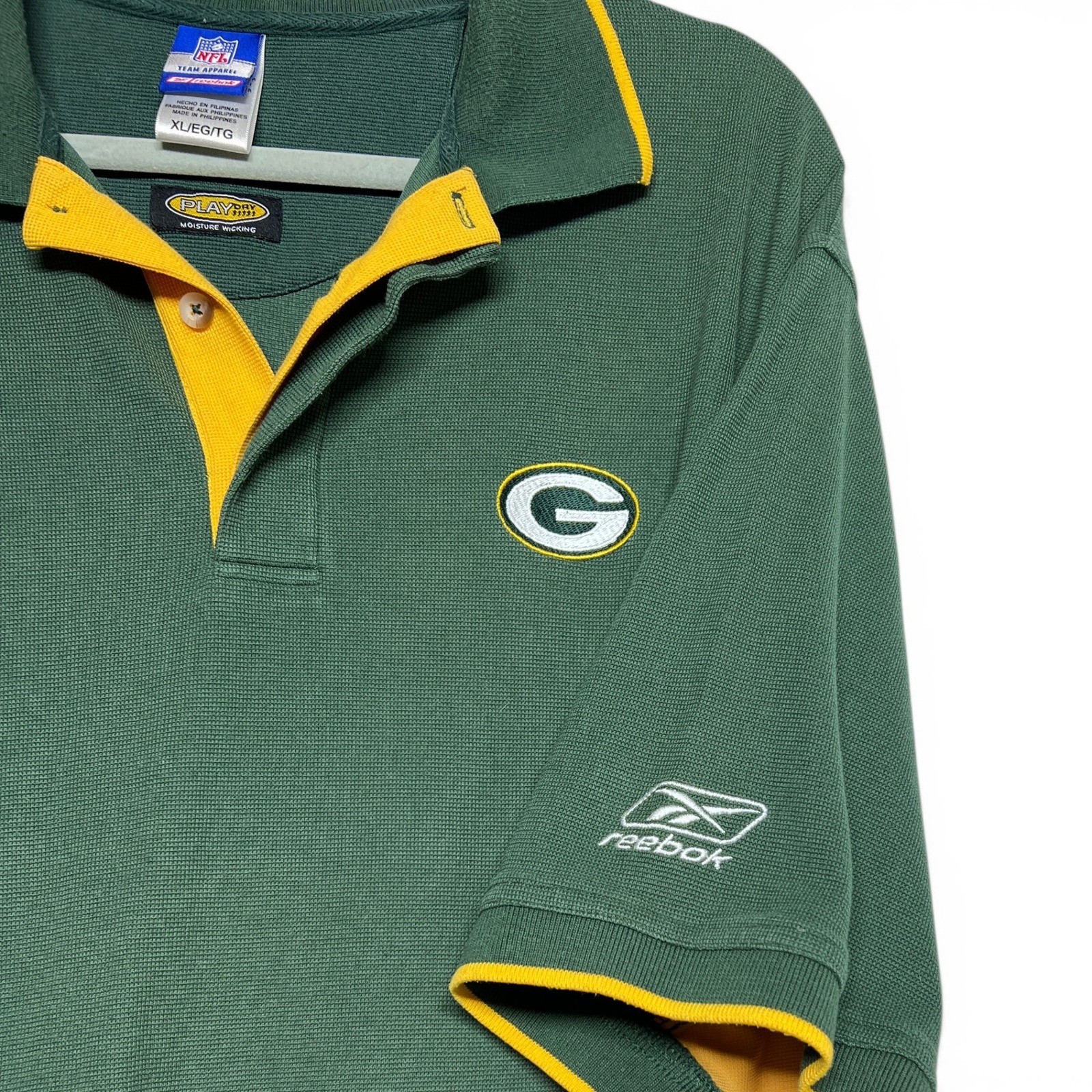 Reebok Green Bay Packers Men’s XL PlayDry NFL Team Apparel Polo Shirt - Image 3