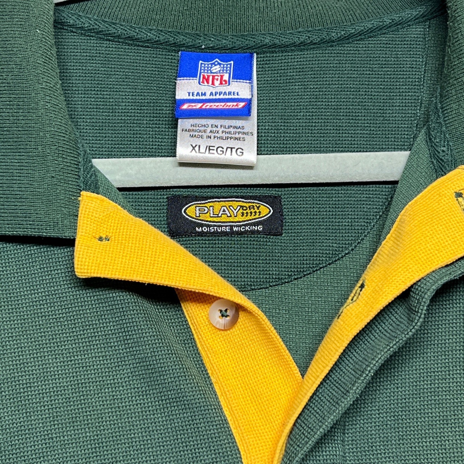 Reebok Green Bay Packers Men’s XL PlayDry NFL Team Apparel Polo Shirt - Image 4