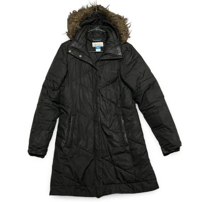 Columbia Womens Black Puffer Parka Small Faux Fur Hood Quilted Winter Coat