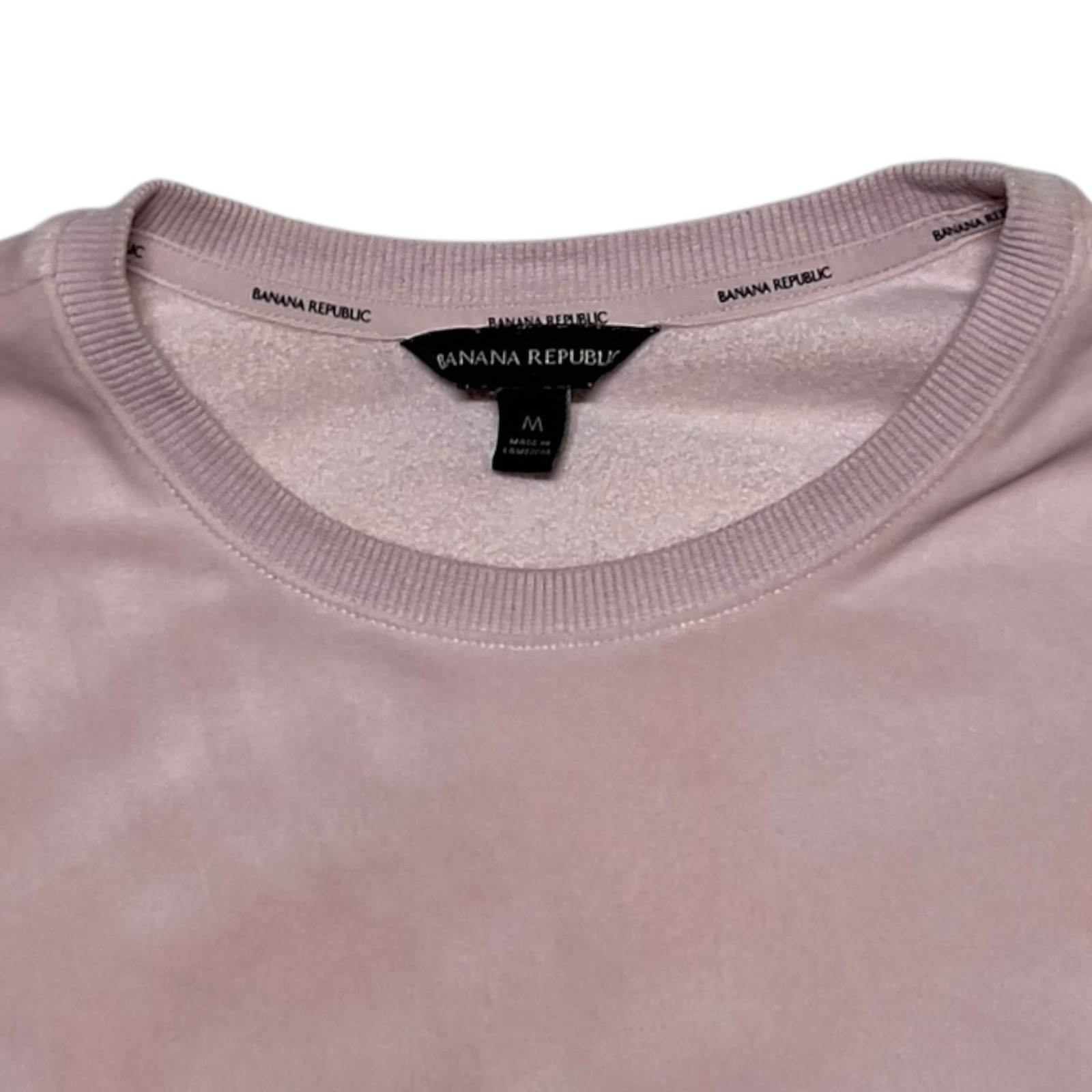 Velour Banana Republic Women's Medium Pink Crewneck Sweatshirt Excellent - Image 3