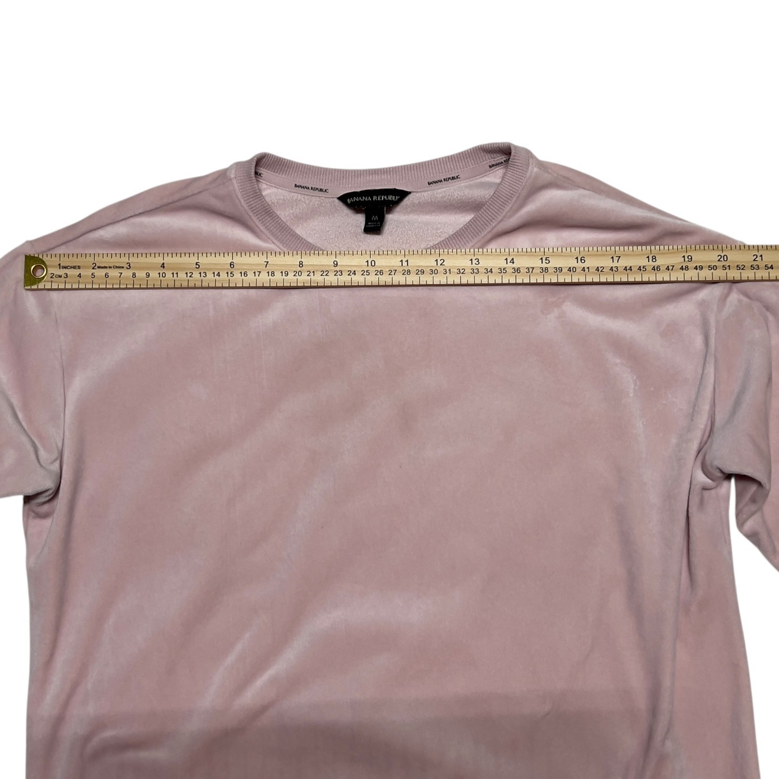 Velour Banana Republic Women's Medium Pink Crewneck Sweatshirt Excellent - Image 6