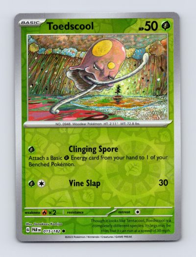 SV04: Paradox Rift #015/182 Toedscool Reverse Holo Pokemon