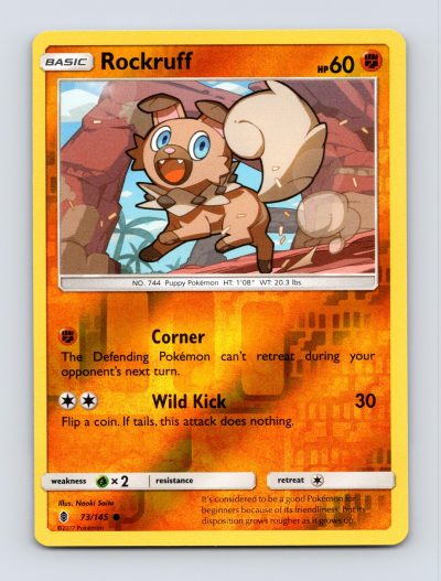 SM - Guardians Rising #73/145 Rockruff Reverse Holo Pokemon