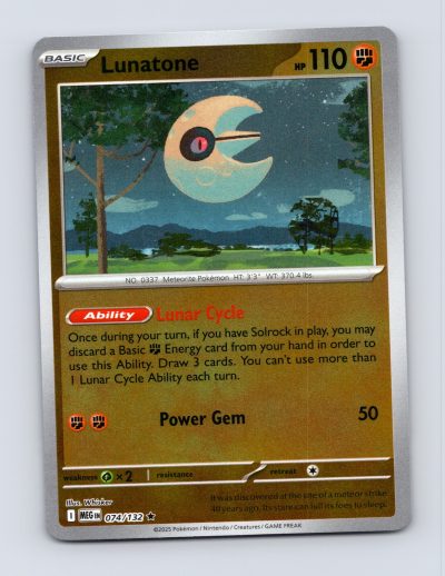 ME01: Mega Evolution #074/132 Lunatone Reverse Holo Pokemon
